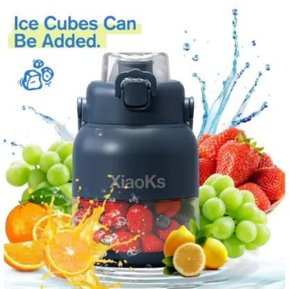 Bpa-Free Electric Citrus Juicer 45.7Oz, Straw, Two Lids, Portable Blender for Smoothies, Shakes, Food Prep & Frozen Blending - Outdoorfun