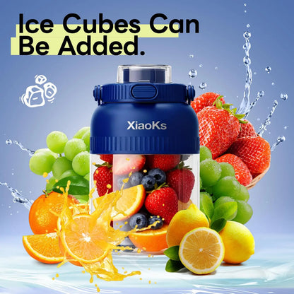 Bpa-Free Electric Citrus Juicer 45.7Oz, Straw, Two Lids, Portable Blender for Smoothies, Shakes, Food Prep & Frozen Blending - Outdoorfun